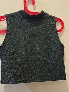 Sparkly Black Crop Top