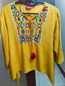 Embroidered Flared Kurta Top
