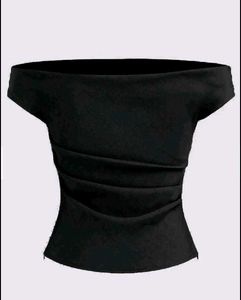 Chic Black Off-Shoulder Ruched Top