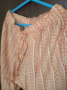 Peach light Orange Floral Kurta Set w dupatta