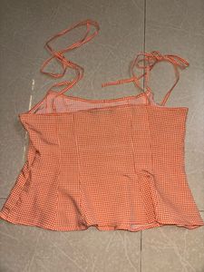 Orange Gingham Cami Top