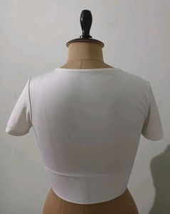 White Wrap Crop Top