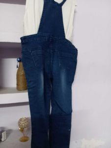 Distressed Denim Dungarees