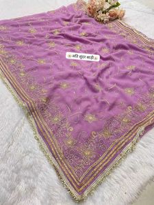 Exquisite Red Embroidered Saree