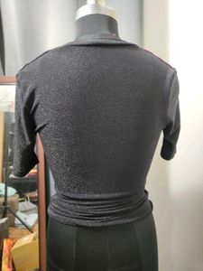 Sparkly Wrap Front Top