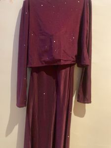 Burgundy Sparkly Party Dress