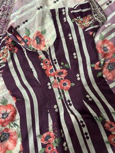 organza  Floral Kurta Set with free kurt