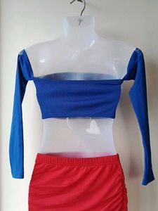 Blue off shoulder top♥️