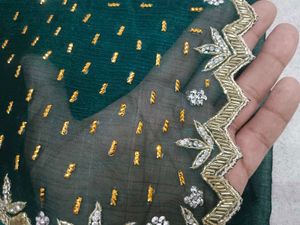 Embellished Green Saree