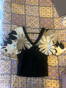 Satin Floral Top