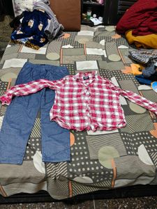 Plaid Shirt and Pant Set