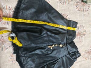 Black Faux Leather Skirt with Charm for 5-7 years