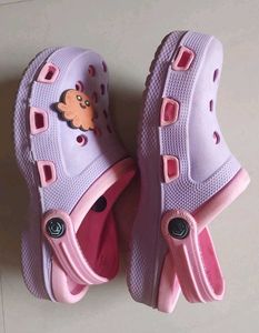 Kids 7-8.5 years girls cute Purple &amp; Pink Clogs