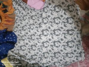 White Floral Blouse Top