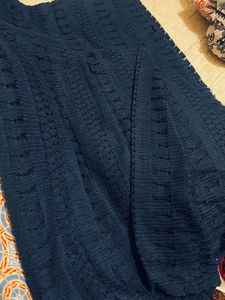 cut work navy blue material