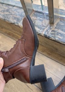 Brown Lace-up Ankle Boots