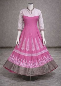 Pink Anarkali with pant and dupatta