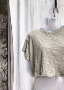 Beige Cropped T-Shirt