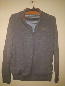 Men's Grey Quarter Zip Sweater