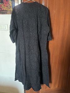 elegant black cotton kurta