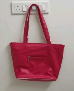 Pink &amp; White Striped Tote Bag