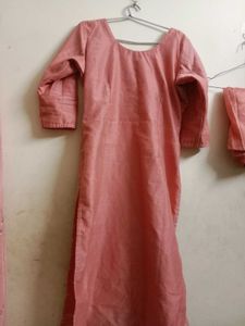 Pink Embroidered Kurta Set with Dupatta