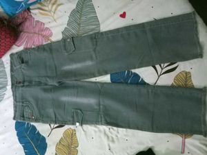 Grey Cargo Style Jeans