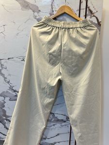 Stylish Beige Wide Leg Trousers, High waist- 30