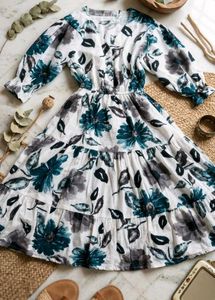 Boho Floral Tiered Midi Dress