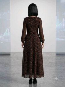Elegant V-Neck Long Sleeve Maxi Dress