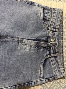 Washed straight leg Denim Jeans