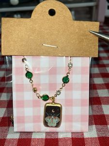 Enchanted Moth &amp; Moon Necklace