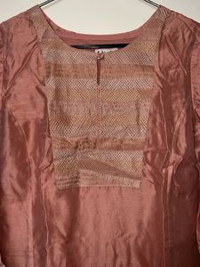 Fabindia Silk  Rose Pink Kurta with palazzo