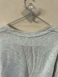 Grey Crewneck Sweatshirt with Basketball Graphic