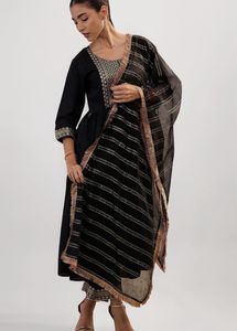 Elegant Black Kurta Set with Dupatta