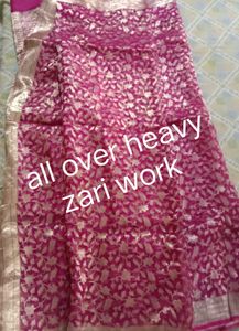 Elegant rani Pink Banarasi Silk Saree