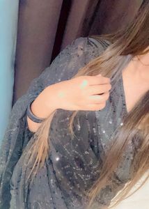 Elegant Black Sequined Saree🖤
