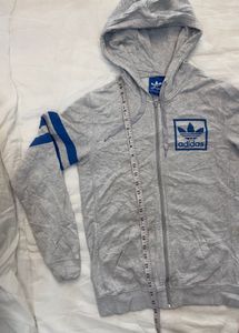 Adidas Grey Zip-Up Hoodie
