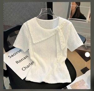 Chic Knit White Short Sleeve Top SALE❗