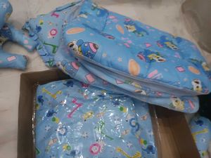 Cute Baby Blue Bedding Set with Animals