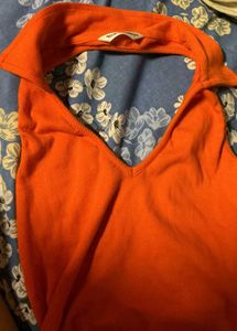 Orange Halter Neck Top