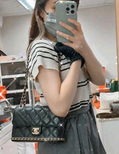Black Quilted Chain Shoulder Bag