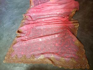 Net embroidery elegance Saree