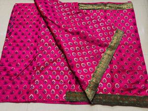 Beautiful Pink Banarasi Silk Saree