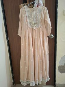 Elegant Peach Anarkali Gown