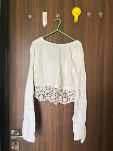 Crochet Trimmed Crop Top