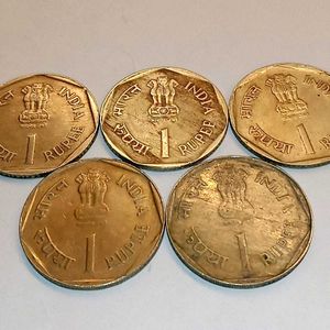 Set Of 5 One Rupee Small Farmers FAO Series Coins