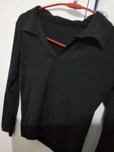Chic Black Long Sleeve Top