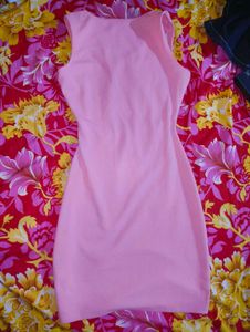 Baby pink bodycon mini dress