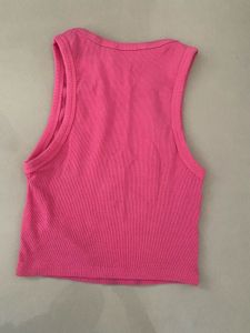 Vibrant Pink Ribbed Tank Top